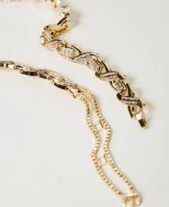 Collana Girocollo Con Strass E Oval T