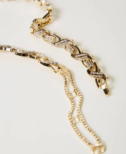 Collana Girocollo Con Strass E Oval T