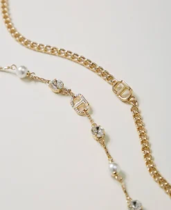 Collana Multifilo Con Strass E Oval T