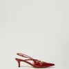 Décolleté Sling Back In Vernice Con Cinturini