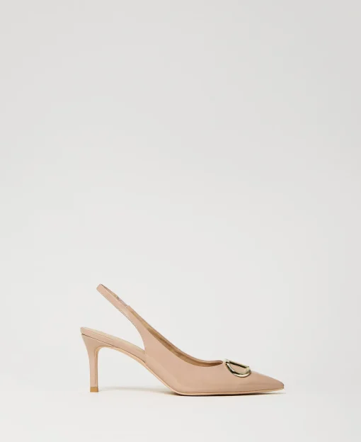 Décolleté Sling Back In Vernice