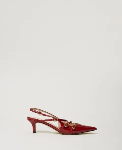 Décolleté Sling Back In Vernice Con Cinturini