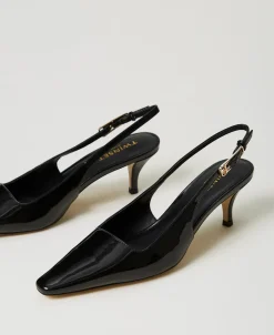 Décolleté Sling Back In Vernice