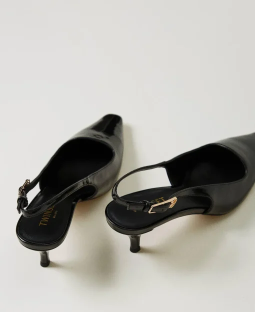Décolleté Sling Back In Vernice