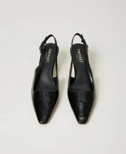 Décolleté Sling Back In Vernice