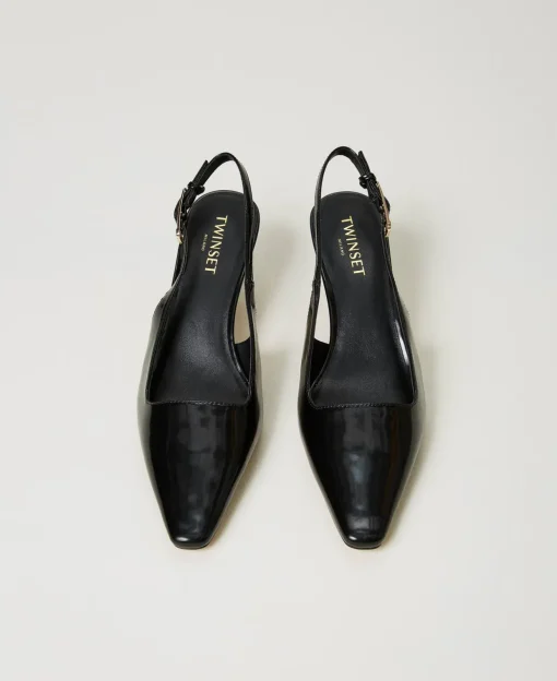 Décolleté Sling Back In Vernice