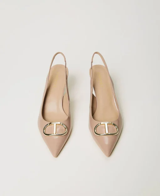 Décolleté Sling Back In Vernice