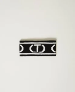 Fascia In Maglia Con Logo Oval T