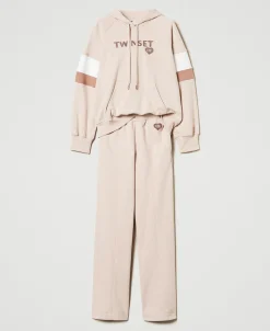 Felpa Con Cappuccio E Pantaloni A Palazzo