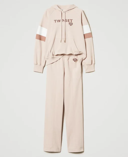 Felpa Con Cappuccio E Pantaloni A Palazzo
