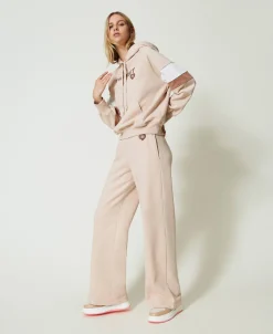 Felpa Con Cappuccio E Pantaloni A Palazzo