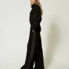 Felpa Con Zip E Pantaloni A Palazzo