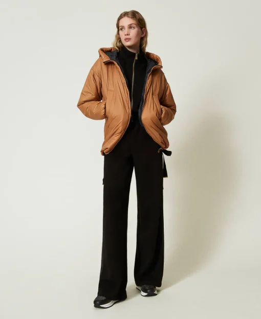 Felpa Con Zip E Pantaloni A Palazzo