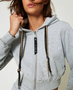 Felpa Cropped MYFO Con Stampa Glitter