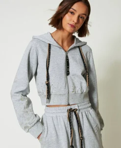 Felpa Cropped MYFO Con Stampa Glitter