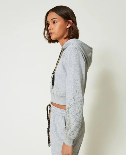 Felpa Cropped MYFO Con Stampa Glitter