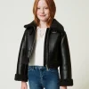 Giacca Aviatore Con Faux Fur