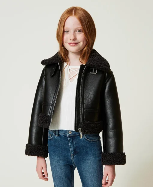 Giacca Aviatore Con Faux Fur