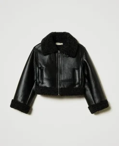 Giacca Aviatore Con Faux Fur