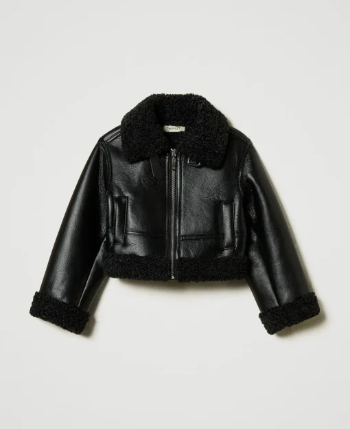 Giacca Aviatore Con Faux Fur