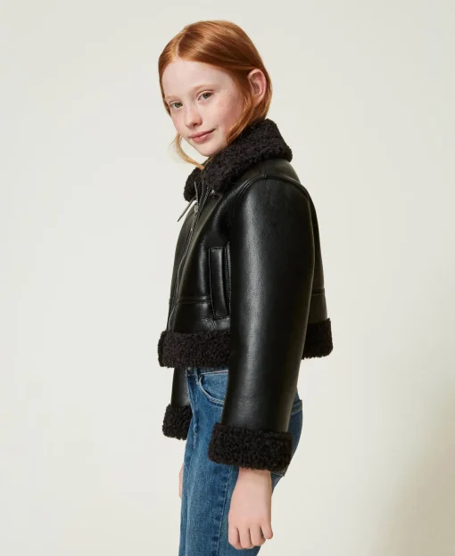 Giacca Aviatore Con Faux Fur