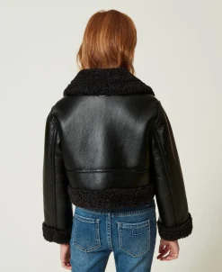 Giacca Aviatore Con Faux Fur