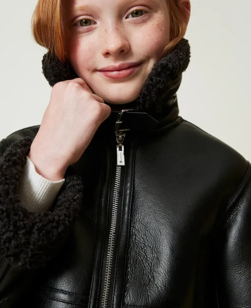Giacca Aviatore Con Faux Fur