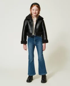 Giacca Aviatore Con Faux Fur