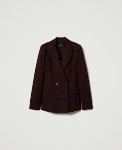 Giacca Blazer Check Con Lurex