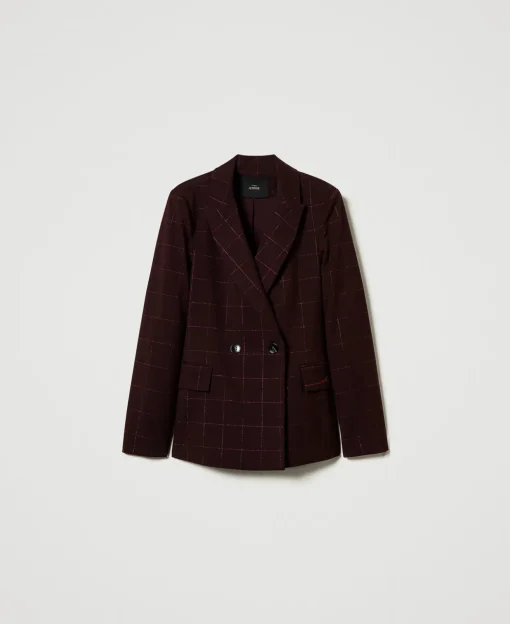 Giacca Blazer Check Con Lurex
