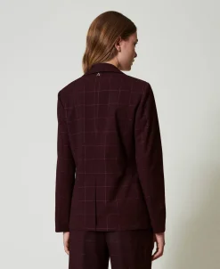 Giacca Blazer Check Con Lurex