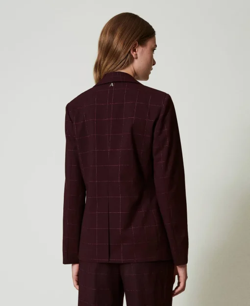 Giacca Blazer Check Con Lurex