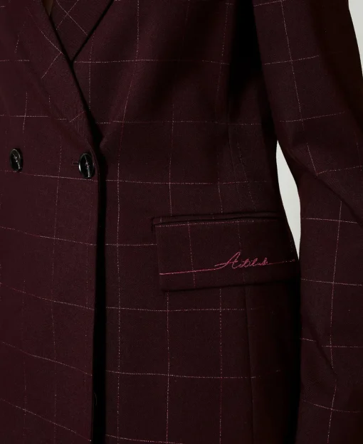Giacca Blazer Check Con Lurex
