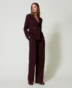Giacca Blazer Check Con Lurex