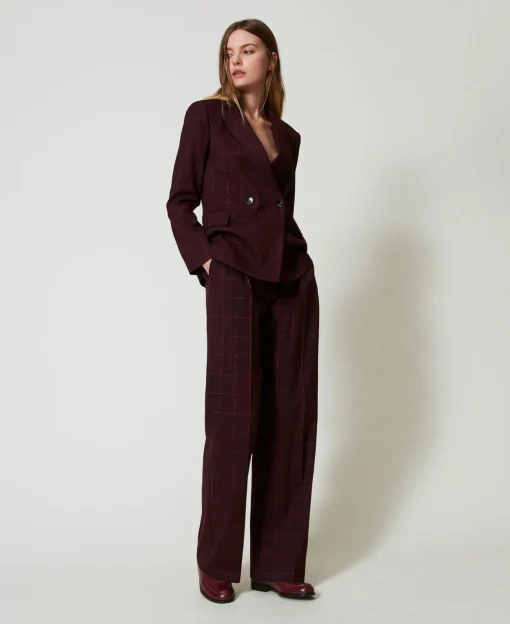 Giacca Blazer Check Con Lurex