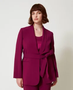 Giacca Blazer Con Cintura E Catena Oval T