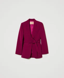 Giacca Blazer Con Cintura E Catena Oval T