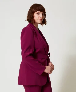 Giacca Blazer Con Cintura E Catena Oval T