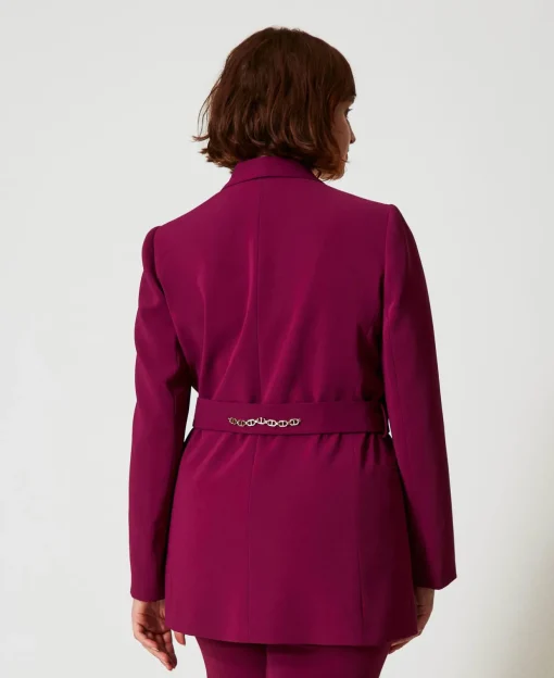 Giacca Blazer Con Cintura E Catena Oval T