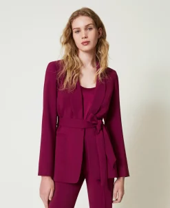 Giacca Blazer Con Cintura E Catena Oval T