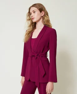 Giacca Blazer Con Cintura E Catena Oval T