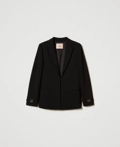 Giacca Blazer Con Cinturino Oval T