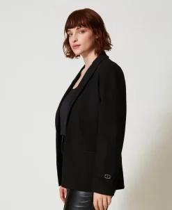 Giacca Blazer Con Cinturino Oval T