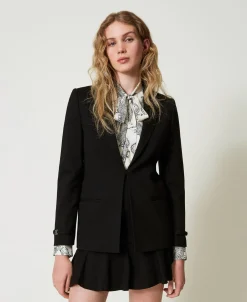 Giacca Blazer Con Cinturino Oval T