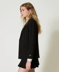 Giacca Blazer Con Cinturino Oval T