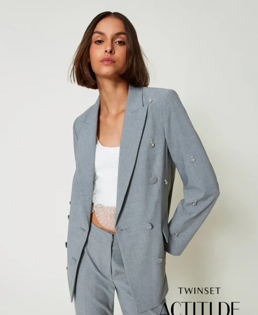 Giacca Blazer Con Ricami A Mano