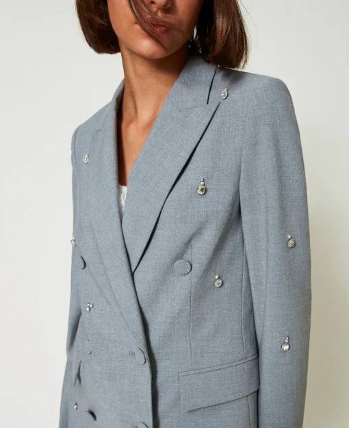 Giacca Blazer Con Ricami A Mano