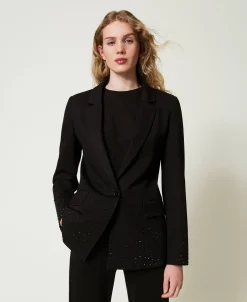 Giacca Blazer Con Strass Dégradé