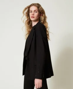 Giacca Blazer Con Strass Dégradé
