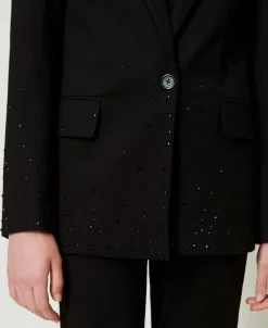 Giacca Blazer Con Strass Dégradé